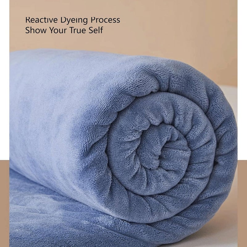Plush Shaggy Flat Sheet Twin Queen King Velvet Top Sheet Flannel Warm Bed Sheet for Fall Winter and Spring(Blue,270x245cm) - Image 5