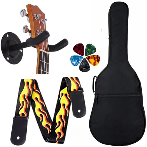 MOCKING BIRD Heavy Duty Padded Acoustic Guitar Bag with Wall Mount Hanger, Adjustable Strap & 5 Picks - Waterproof Guitar Case for 38, 39, 40, 41 Inch Acoustic, Electric & Bass Guitars - Image 1