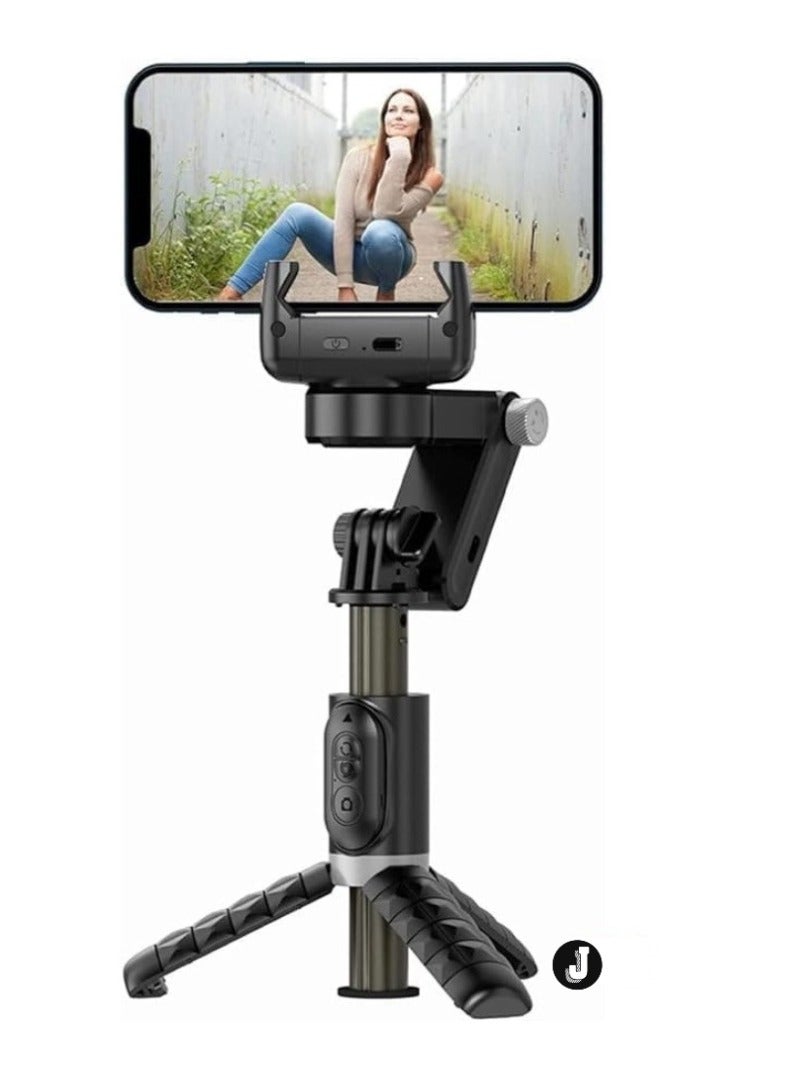 JAJEEK 3-Axis Gimbal Stabilizer for Smartphone with Extendable Selfie Stick & Tripod – 360° Rotation, Face Tracking, 4-in-1 Portable Phone Tripod for iPhone/Android - Image 1