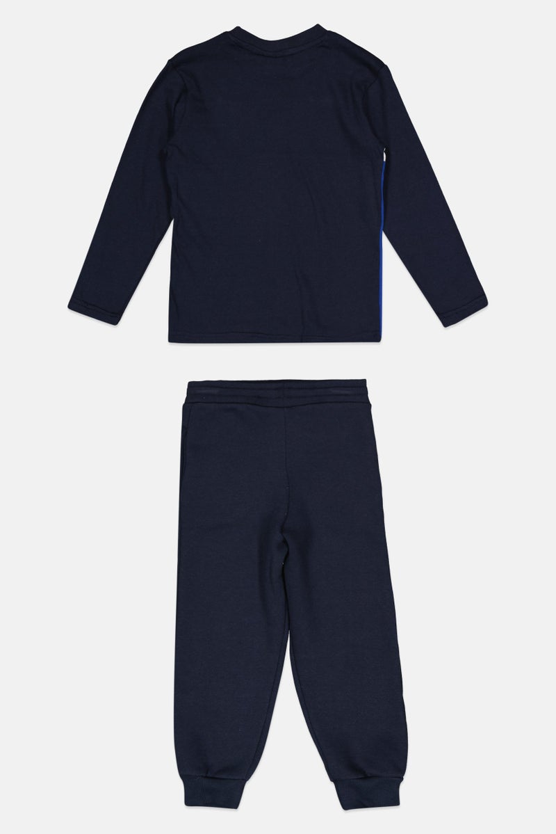 Ellesse Kids Boy 3 Pieces Sportswear Fit Sweatshirt and Pants Set, Navy - Image 3