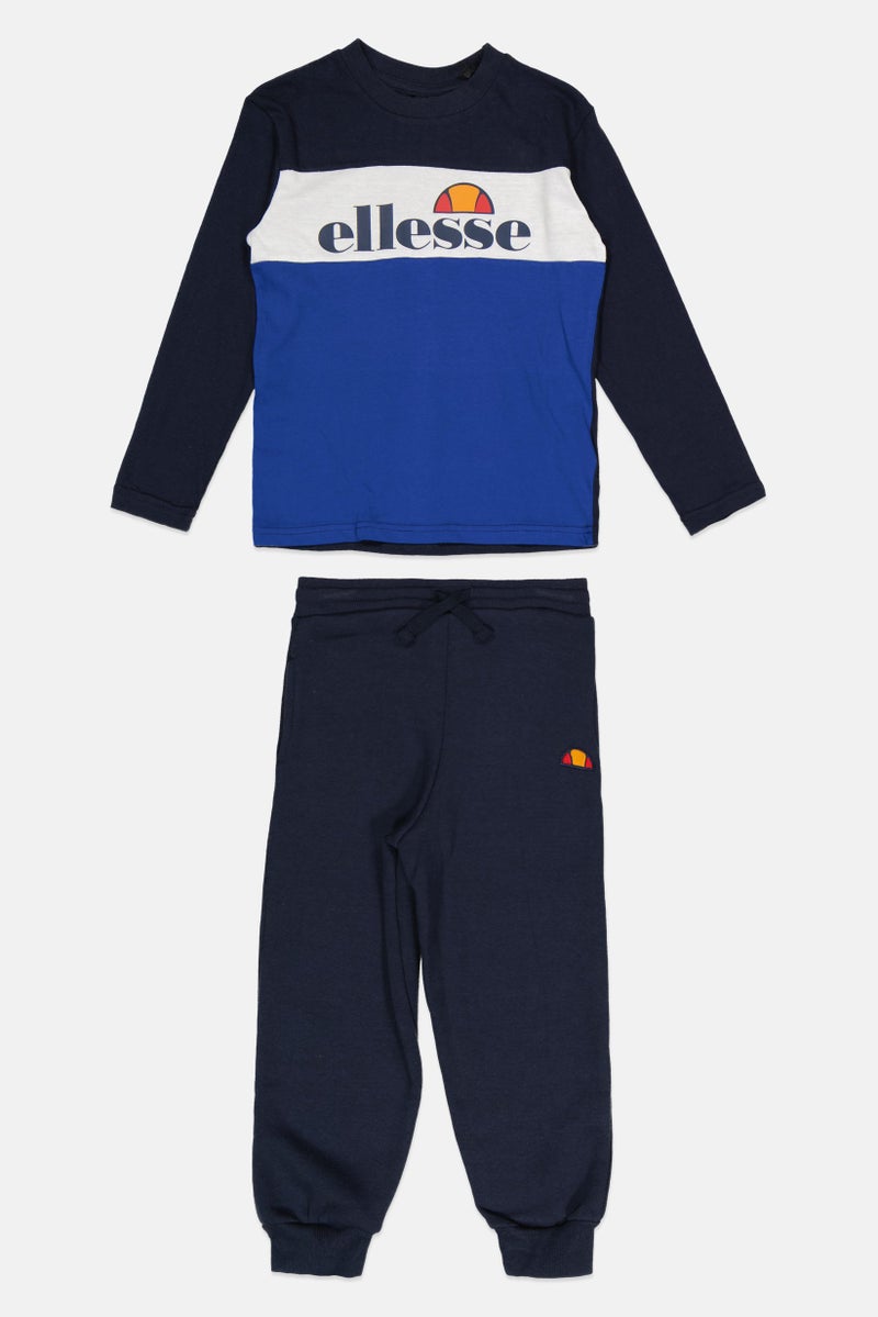 Ellesse Kids Boy 3 Pieces Sportswear Fit Sweatshirt and Pants Set, Navy - Image 1