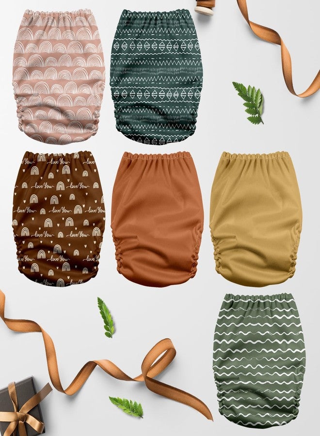 Mama Koala حفاضات قماش جيب ماما كوالا 3.0 للأطفال مع بطانة AWJ، 6 عبوات مع 6 إدخالات حفاضات قماش طبيعية 4 طبقات - حفاضات جيب قابلة لإعادة الاستخدام والغسل (أمل في الصحراء) - Image 2