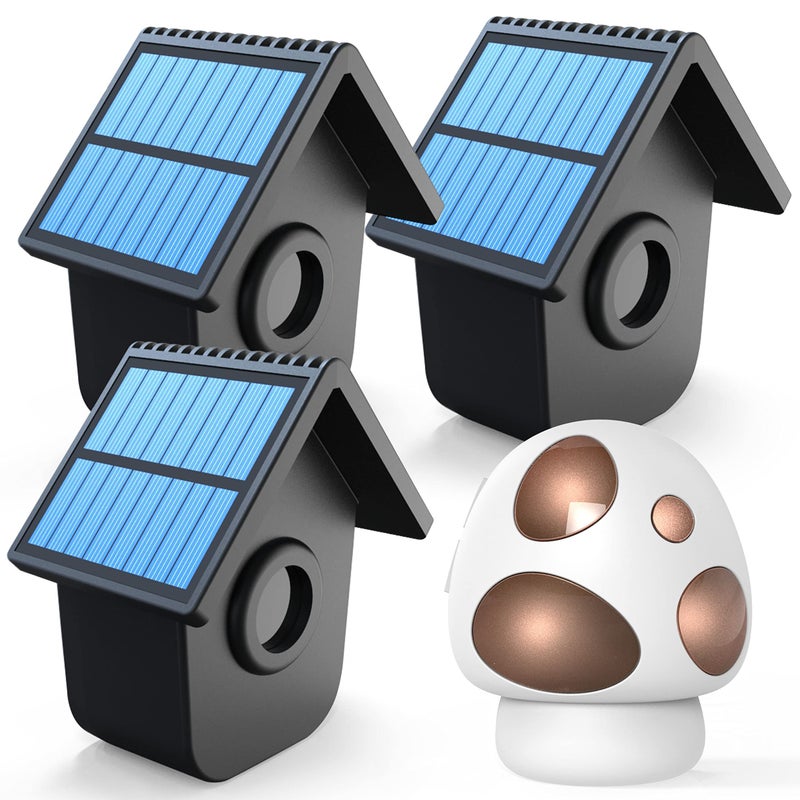 HTZSAFE 12 Mile Long Range Solar Driveway Alarm Outdoor Weatherproof Wireless Motion SensorDetector Portable Receiver Has Long Last Backup Battery DIY Security System 1 Receiver 3 Sensors