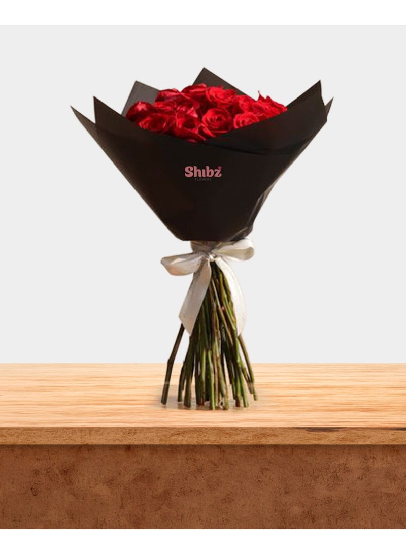 Shibz Flowers Red Roses Blush Bouquet - Image 1