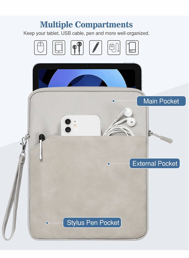 Barakah 9-11 Inch Tablet Sleeve Bag Carrying Case for iPad Pro 11 2021-2018, Air 5/4 10.9, 10.2, Galaxy Tab A8 10.5, Tab S8 11, Surface Go 2, 1, Protective with Pocket, Light Gray - Image 4