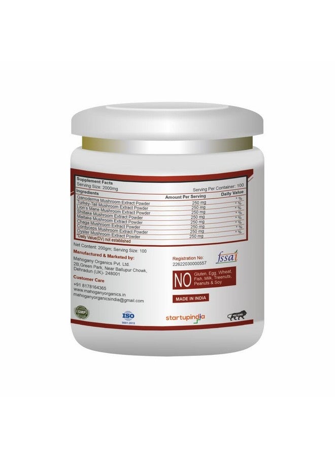 Mahogany 8 Mushrooms Complex- Combined Extracts Of Reishi, Lion'S Mane, Turkey Tail, Chaga, Cordyceps, Shiitake, Maitake & Oyster Mushrooms 200G- Supercharges Overall Health - Image 3