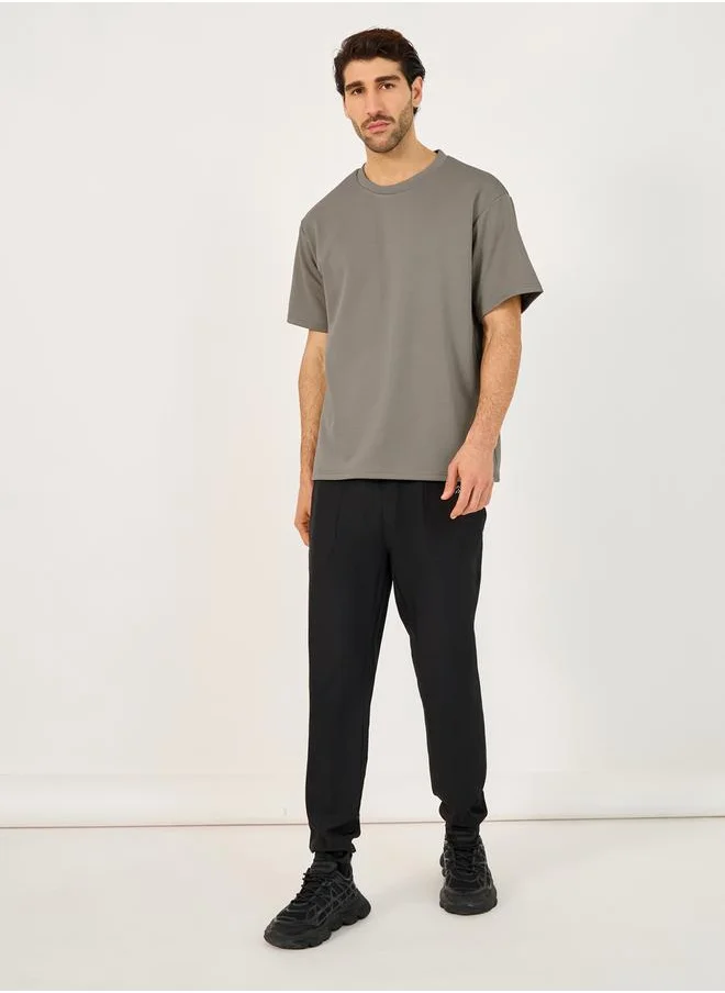 Styli Textured Knit Oversized Training T-Shirt