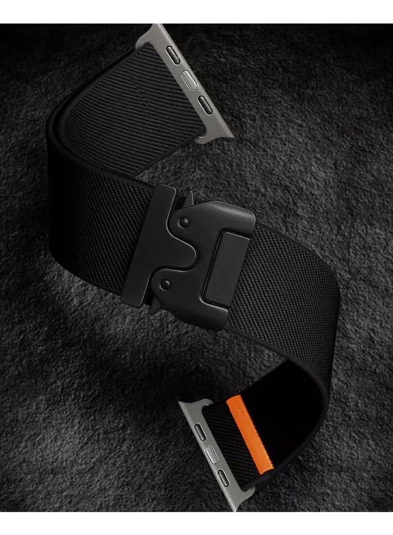 ميجوفاست سوار ساعة رياضي متين وقوي متوافق مع ساعة Apple Watch Ultra 1/2 49 مم 46 مم 45 مم 44 مم 42 مم للنساء والرجال، حزام حلقي ناعم من النايلون المرن، أحزمة بإبزيم على شكل مظلة لساعة iWatch SE Series 10 9 8 7 6 5 4 3 2 1 SE - Image 3