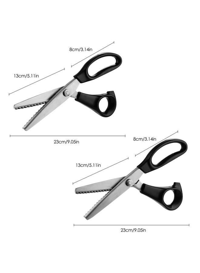 DaKuan 2 Pieces Fabric Scissors, 2 Patterns Fabric Scissors, Zig Zag Scissors for Crafts, Paper Cutting, Fabric (5mm Triangular and Rounded Teeth) - Image 3