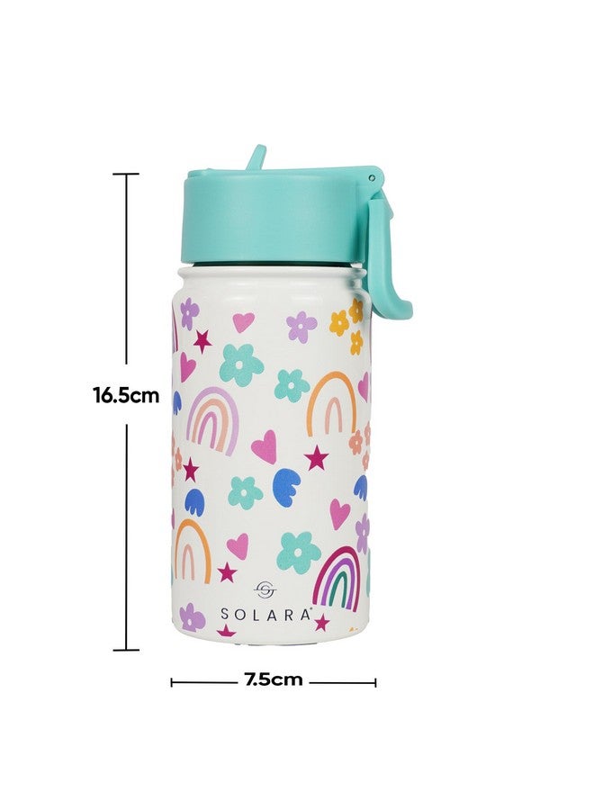 SOLARA Insulated Water Bottle for Kids 450ml, Kids Water Bottle, Sipper Bottle for Kids, Thermosteel Kids Bottles, Stainless Steel Water Bottles for Kids, Straw Bottle for Kids, Rainbow - Image 5