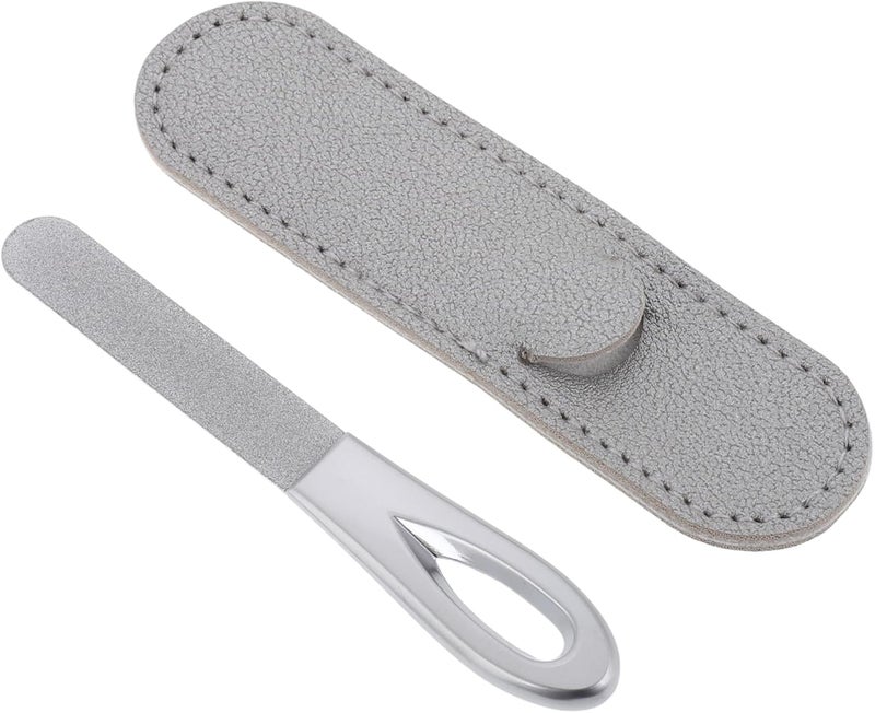 Efficient Nail Grinder Manicure Pedicure Tool Double-Sided Nail Shaper Protective Case Portable Buffer for Natural Home Salon Use - Image 1