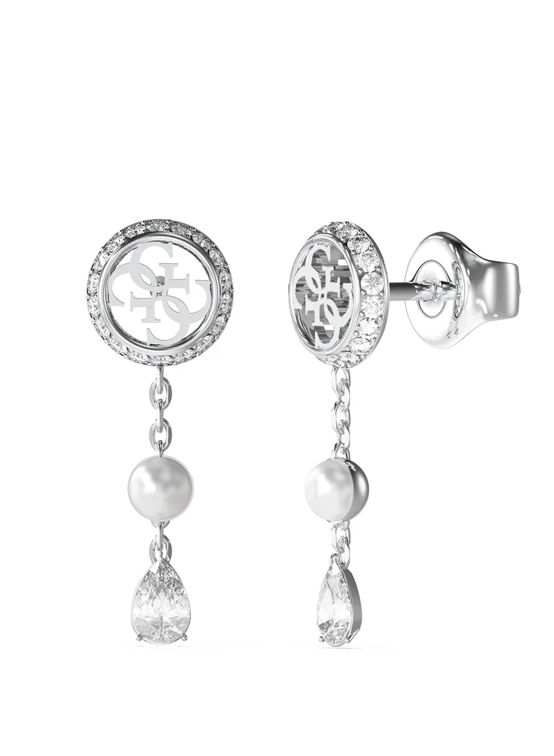 GUESS Tiny Pearly Logo Earrings