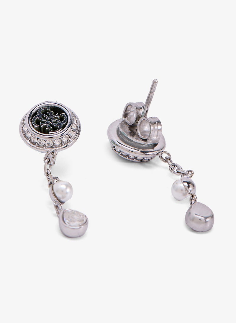 GUESS Tiny Pearly Logo Earrings - Image 2
