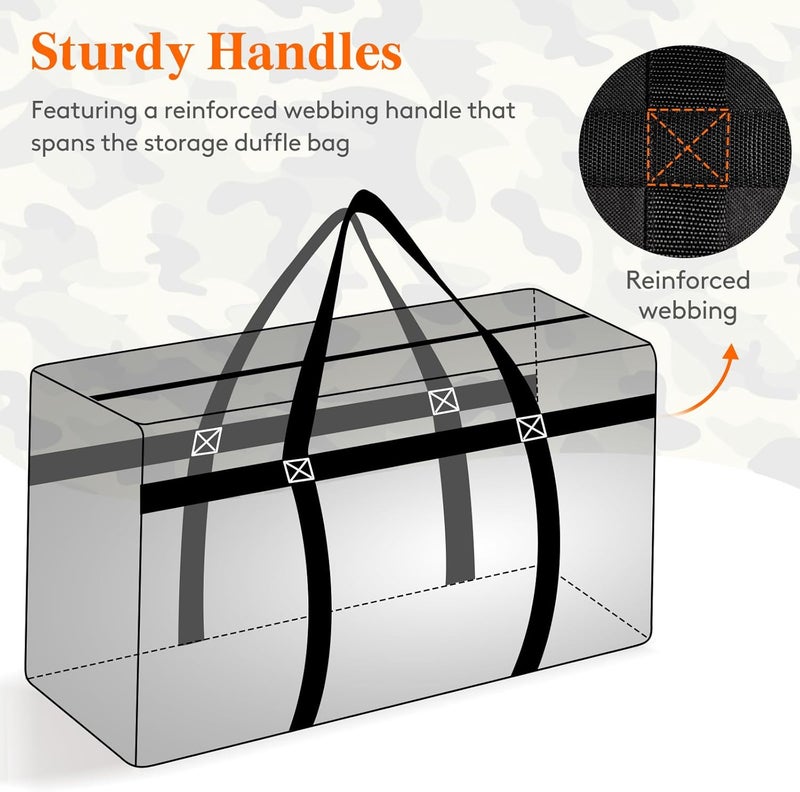 Lifewit Large Oxford Storage Bag, Heavy Duty Duvet Storage Cover, Foldable Storage Bag with Reinforced Handles, Underbed Clothing Storage, Quilts, Blankets, Black, 120 L, Pack of 2 - Image 3