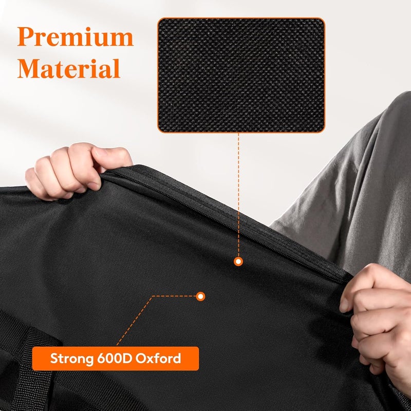 Lifewit Large Oxford Storage Bag, Heavy Duty Duvet Storage Cover, Foldable Storage Bag with Reinforced Handles, Underbed Clothing Storage, Quilts, Blankets, Black, 120 L, Pack of 2 - Image 4