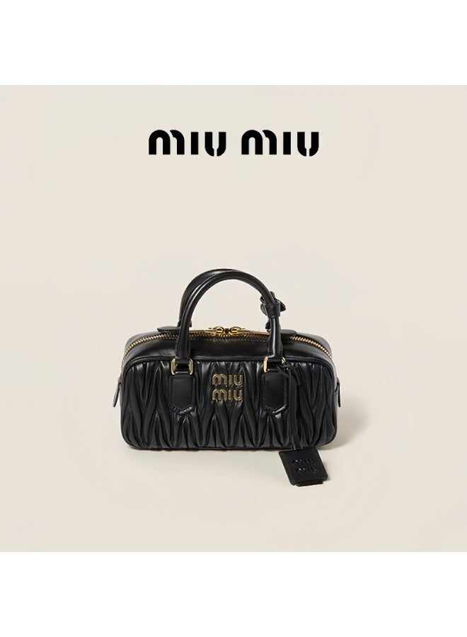 MiuMiu Women's Arcadie Small Leather Top Handle Crossbody Bag Black - Image 1