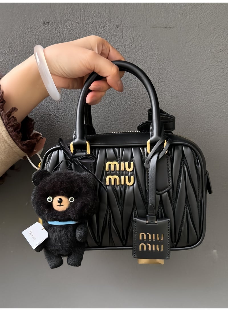 MiuMiu Women's Arcadie Small Leather Top Handle Crossbody Bag Black - Image 3