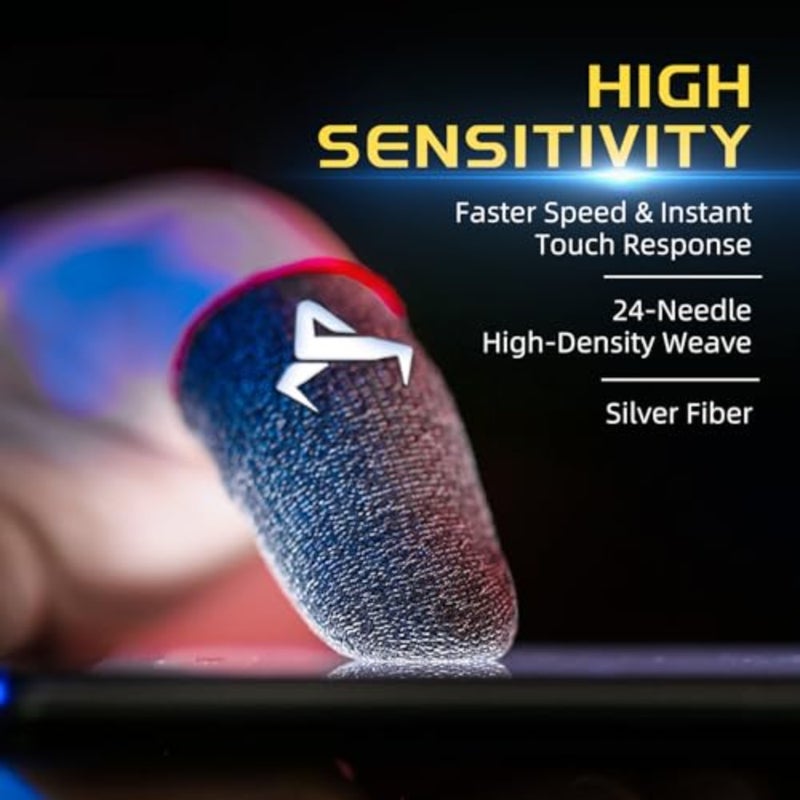 6 Pack Finger Sleeves for Gaming, Thumb Sleeves for Mobile Gaming, Anti Sweat, Ultra Thin, 0.15mm Silver Fiber, Suitable for Most Gamers, Gaming Finger Gloves for PUBG COD Dedales Gamer, Covers - Image 5
