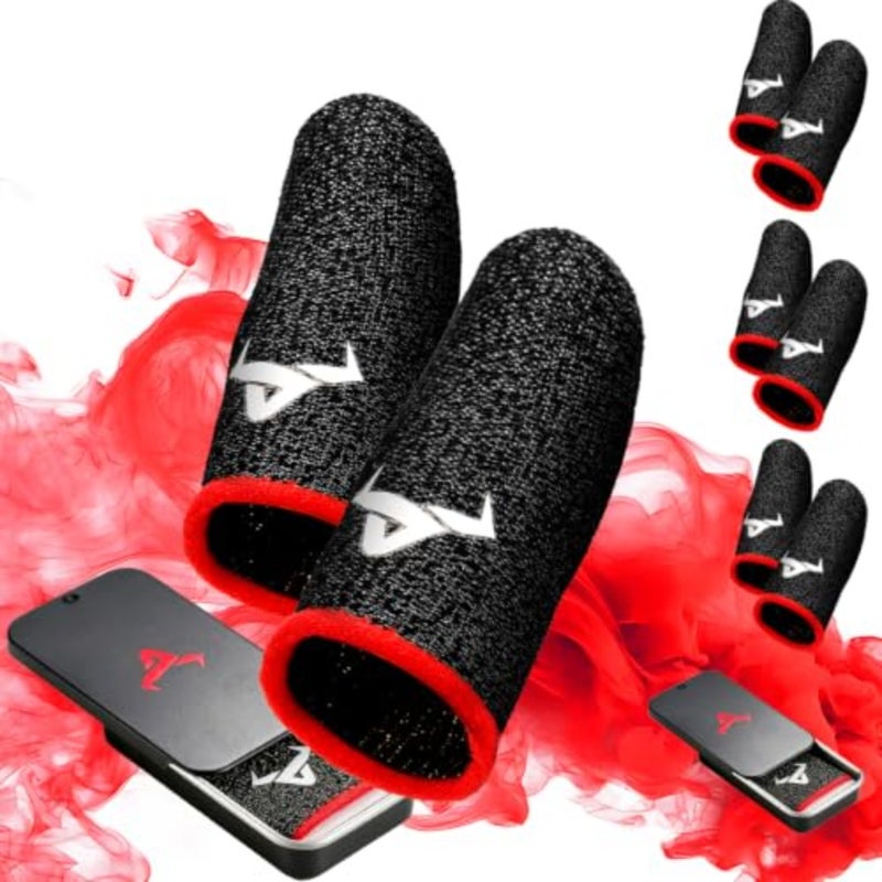 6 Pack Finger Sleeves for Gaming, Thumb Sleeves for Mobile Gaming, Anti Sweat, Ultra Thin, 0.15mm Silver Fiber, Suitable for Most Gamers, Gaming Finger Gloves for PUBG COD Dedales Gamer, Covers - Image 1