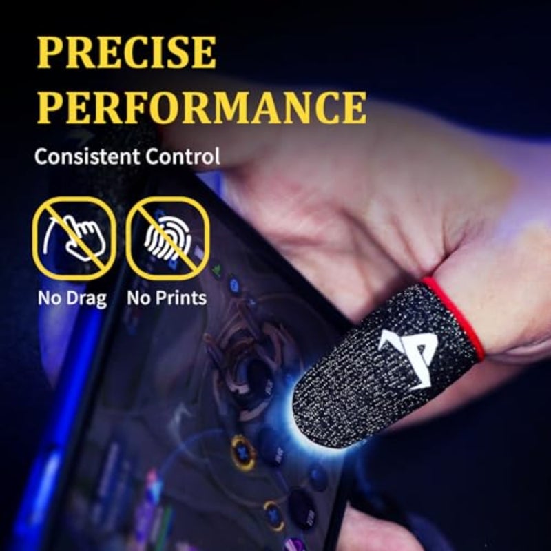 6 Pack Finger Sleeves for Gaming, Thumb Sleeves for Mobile Gaming, Anti Sweat, Ultra Thin, 0.15mm Silver Fiber, Suitable for Most Gamers, Gaming Finger Gloves for PUBG COD Dedales Gamer, Covers - Image 2