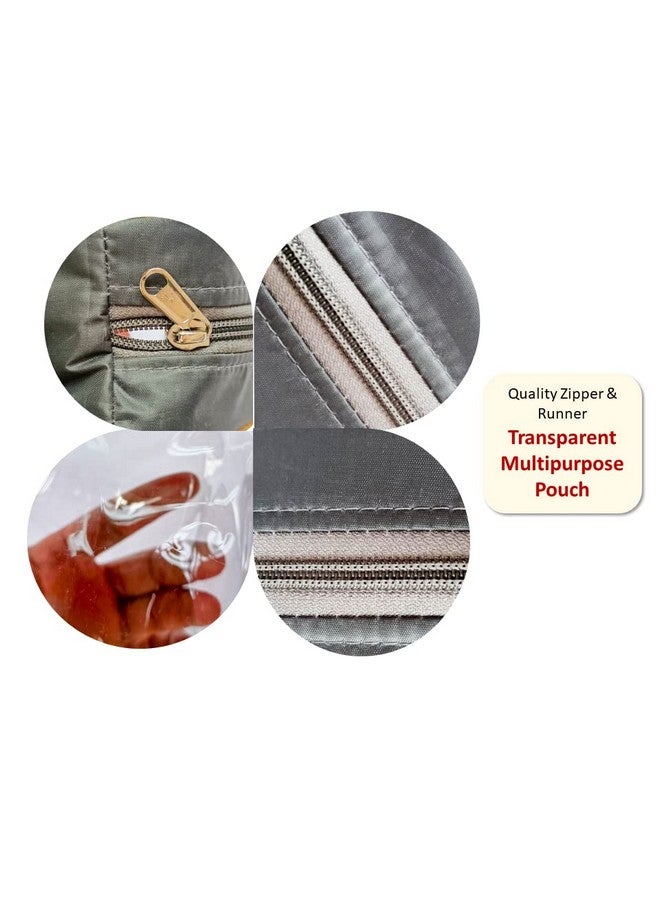 iShine Multipurpose Travel Morning Zipper Pouch for Men and Women Transparent Grey Gold - 1 pc - Image 4