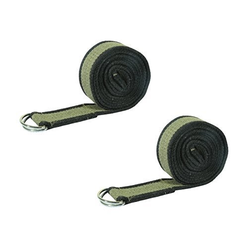 Footmate Yoga Belt for Men and Women Pack Of 2 | Yoga Strap with Extra Safe Adjustable D-Ring Buckle | 8 FT Long Durable and Premium Cotton Stretch Band Use for Yoga, Pilates, Gym, Fitness - Image 1
