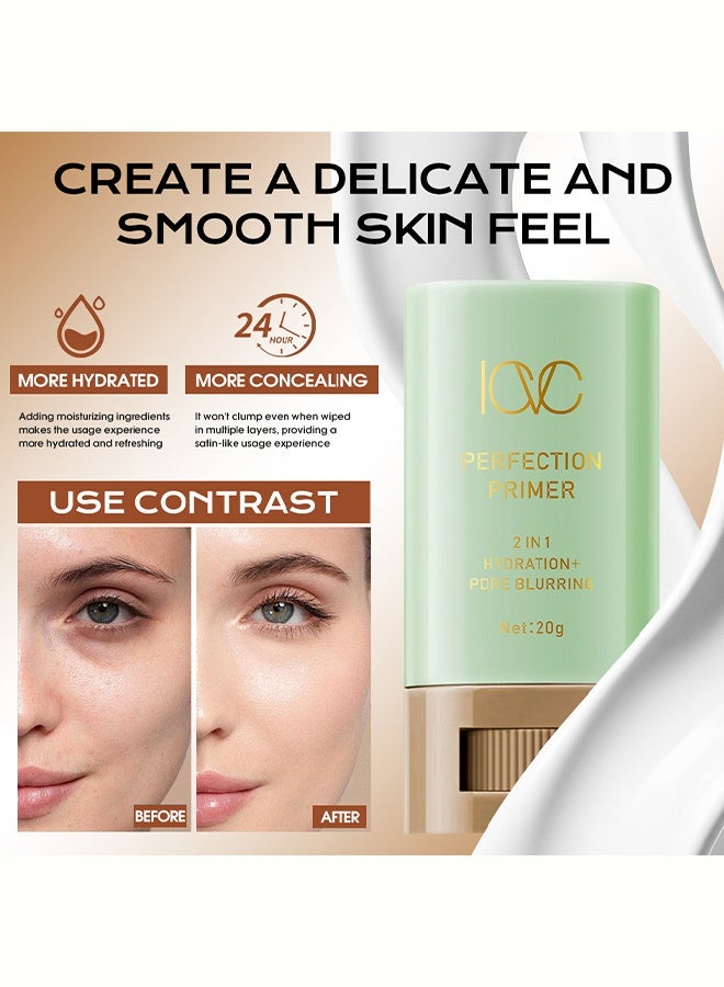 ICVC Perfection Primer Stick, 2-in-1 Hydrating & Pore Blurring Makeup Base, Long-Lasting & Non-Greasy, 20g - Image 4