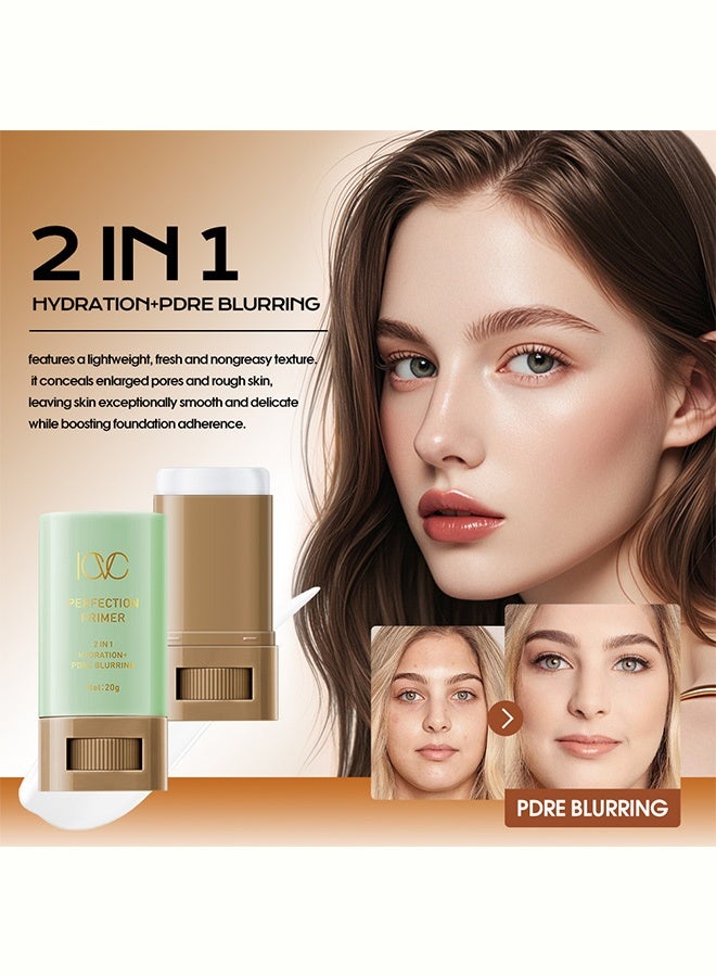 ICVC Perfection Primer Stick, 2-in-1 Hydrating & Pore Blurring Makeup Base, Long-Lasting & Non-Greasy, 20g - Image 3