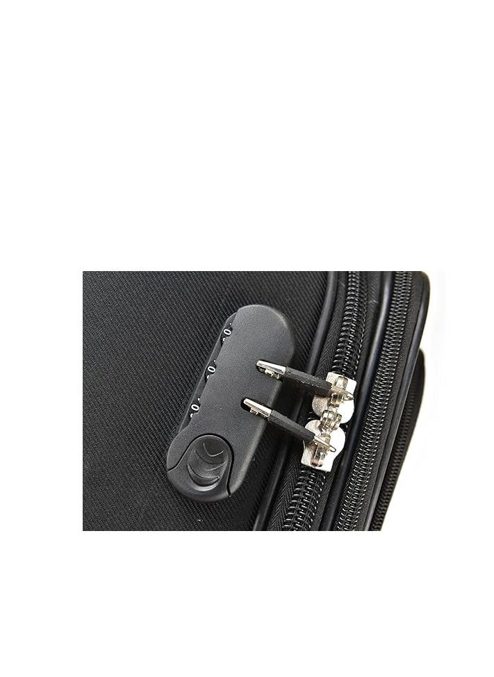 NEW TRAVEL - 4-Piece Soft Case Luggage Trolley Set Black - Image 1