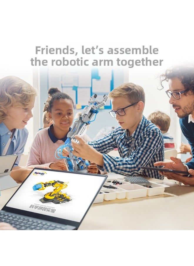 null - Steam Building Blocks Assembled Science And Technology Small Production Science Experiment Suit Mechanical Arm Educational Toys For Primary School Students-Color:Hydraulic Power-grip - Image 1