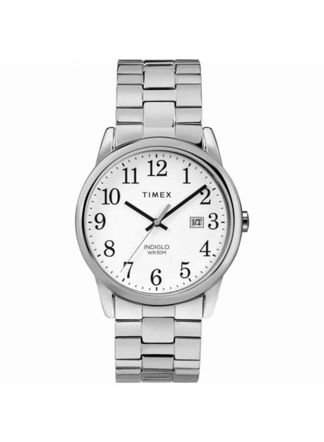 TIMEX ساعة رجال سهلة القراءة بقرص أبيض على سوار من الفولاذ المقاوم للصدأ TW2R58400 - Image 1