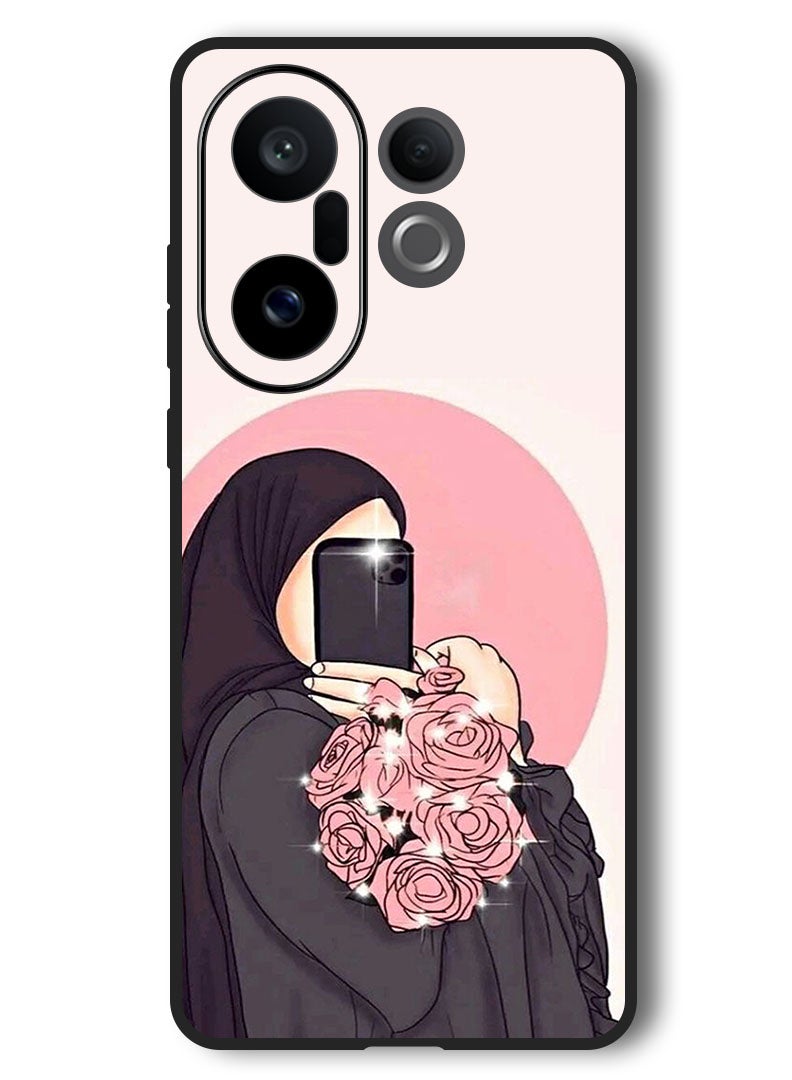 Theodor Case Compatible with Vivo X200 FE 6.31 Inch Protection Shockproof Bumper Cover Making Selfies While Holding Flowers - Image 1