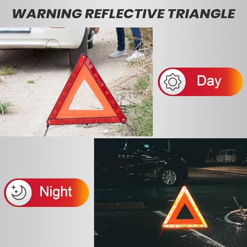 DASBET Emergency Warning Triangles | Roadside Safety Triangle, 3 Pack Foldable Warning Reflective Triangle with Case for Vehicles Breakdown - Image 5