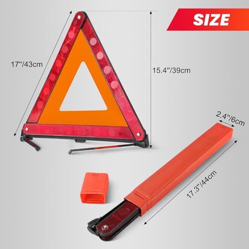 DASBET Emergency Warning Triangles | Roadside Safety Triangle, 3 Pack Foldable Warning Reflective Triangle with Case for Vehicles Breakdown - Image 2