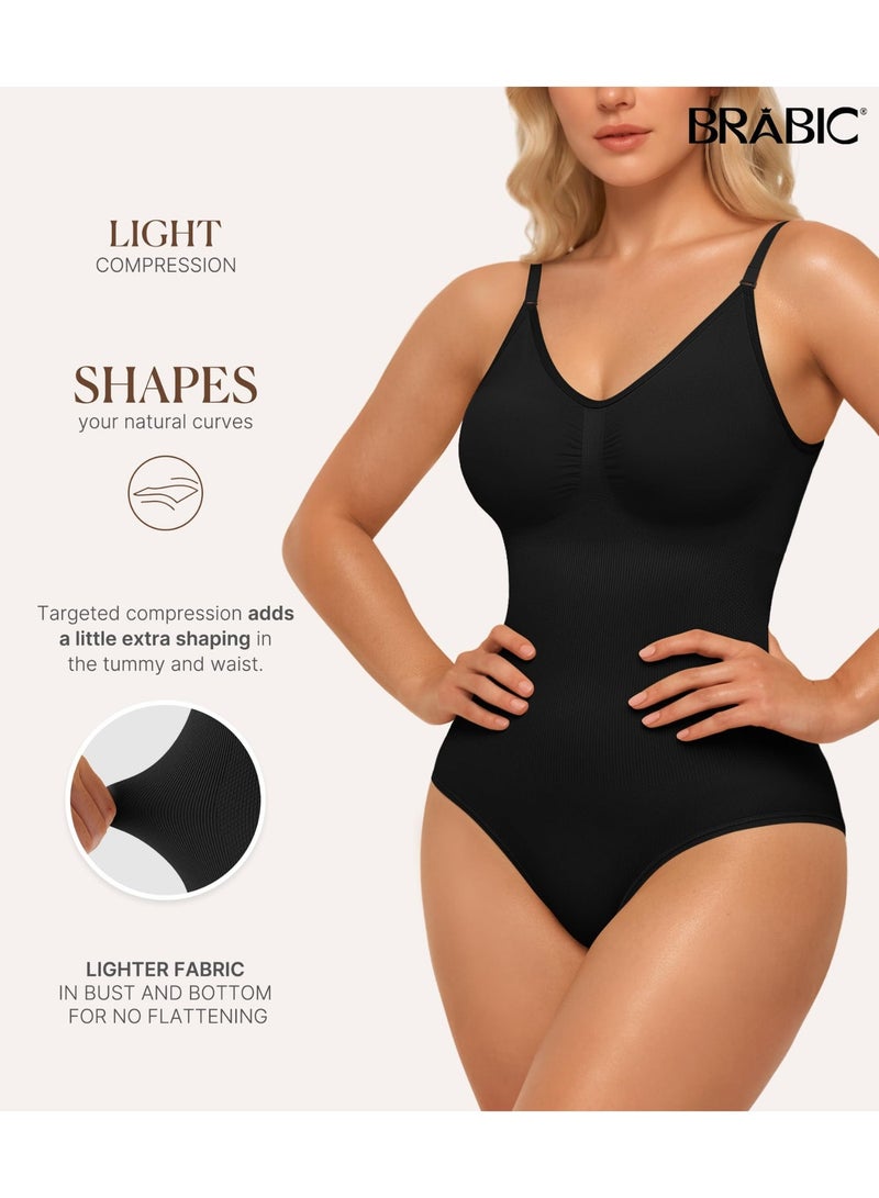 Women Tummy Control Shapewear Bodysuit with V-Neck - Image 2
