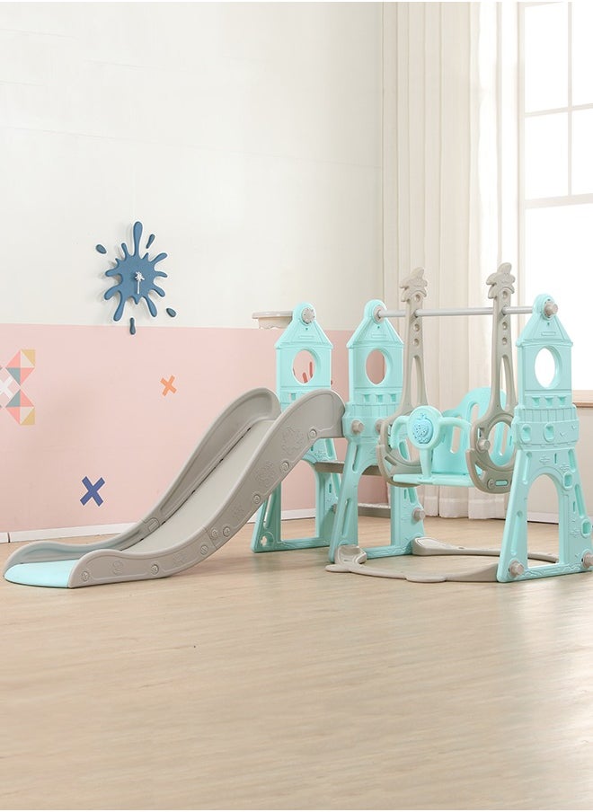 4 in 1 Toddler Slide and Swing Set, Baby Slide with Basketball Hoop, Indoor Outdoor Slide Toddler Playset Toddler Playground