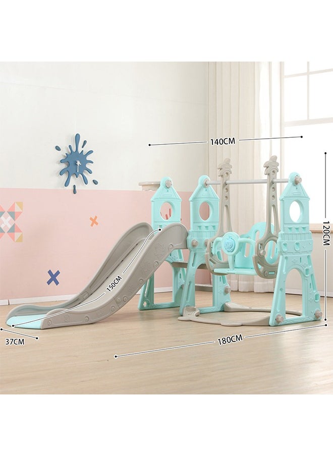 4 in 1 Toddler Slide and Swing Set, Baby Slide with Basketball Hoop, Indoor Outdoor Slide Toddler Playset Toddler Playground