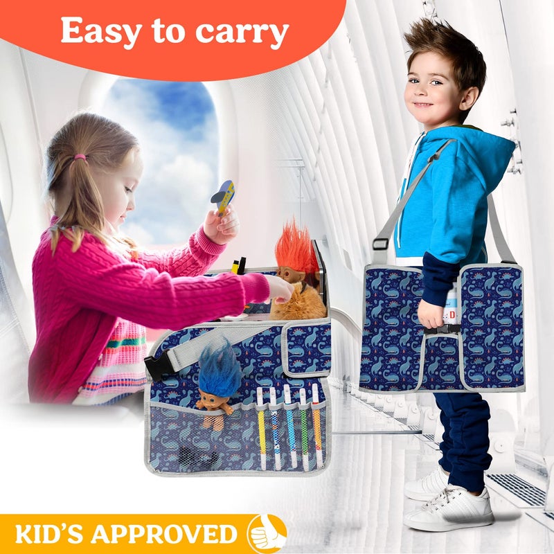 PILLANI Kids Travel Tray for Car - Toddler Essentials for Road Trip, Carseat Tray for Kids Travel, Car Activities for Kids Ages 4-8 w/ Activity Sheets & Pens, Tablet Holder, Dry Erase Board,Cup Holder - Image 5