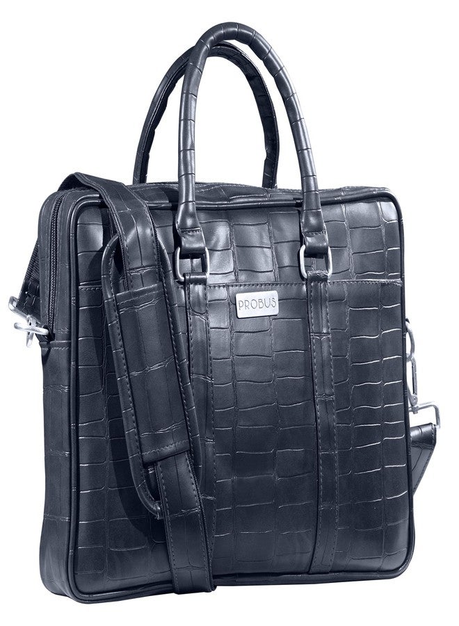 Probus Opulent Vegan Crocodile Leather Bag : Ethical Elegance Redefined for MacBook, Laptop, Notebook Messenger Bag Sleeve Case Cover Organizer Handbag - Blue - Image 1