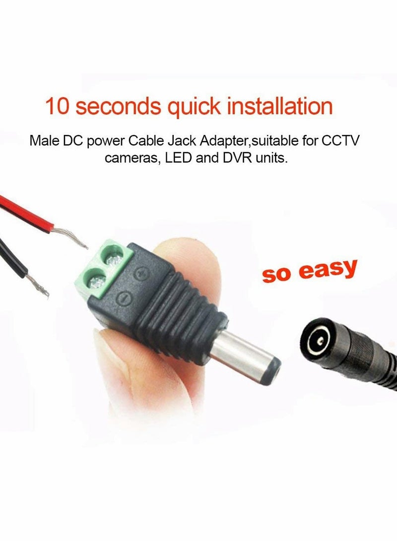 Adapter Plug 5.5 x 2.1mm DC Power Coupler, DC Male To Male Connector, DC Female to Female Connector + Barrel Power 12V Male and Female DC Power Connector 20 Pcs - Image 3