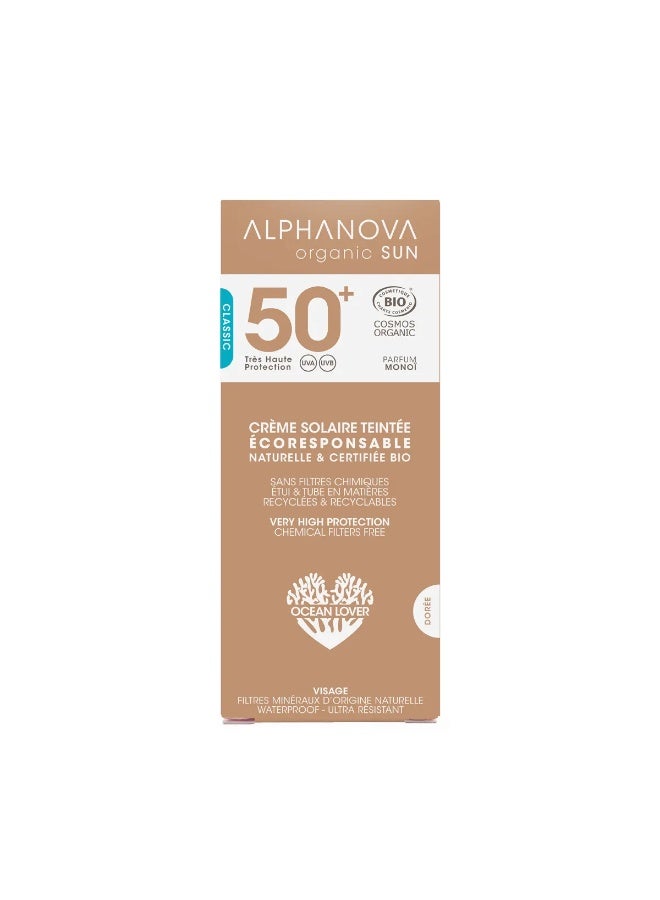 Alphanova Sun Classic SPF50+ Tinted Sun Cream Golden Organic 50g - Image 1