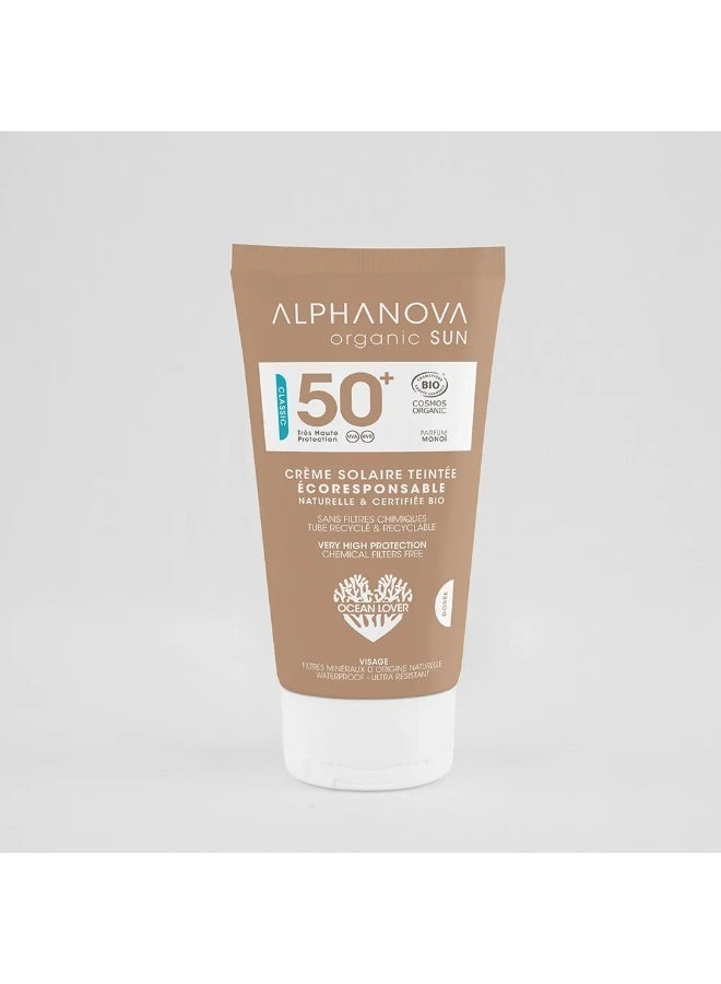 Alphanova Sun Classic SPF50+ Tinted Sun Cream Golden Organic 50g - Image 2
