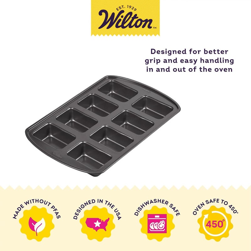 Wilton Gold Premium NonStick WarpResistant Bakeware Made without PFAs Mini Loaf Pan 8cavity 15 x 10 x 15 in Packaging May Vary - Image 2