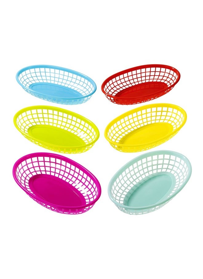 Talking Tables Talking Tables Cuban Fiesta Multicolor Plastic Food Baskets for a Picnic or Birthday, Multicolor (6 Pack)  - Image 1