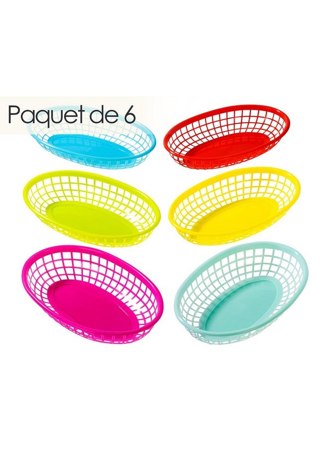 Talking Tables Talking Tables Cuban Fiesta Multicolor Plastic Food Baskets for a Picnic or Birthday, Multicolor (6 Pack)  - Image 5