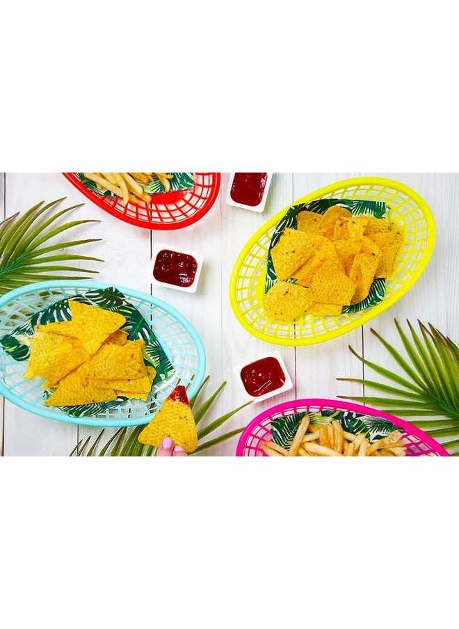 Talking Tables Talking Tables Cuban Fiesta Multicolor Plastic Food Baskets for a Picnic or Birthday, Multicolor (6 Pack)  - Image 3