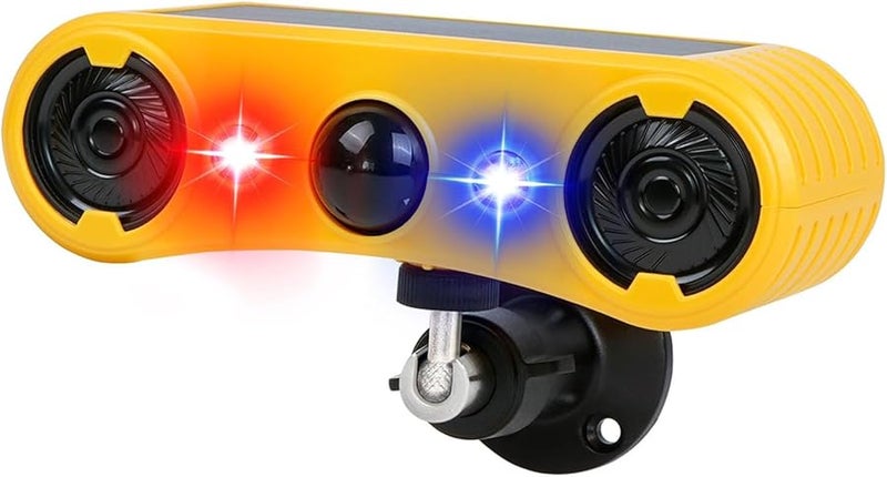 Solar Infrared Sound Light Alarm IP65 13 Modes 5V 130MA Solar Panel Farm Orchard Ranch Yard Security - Image 1