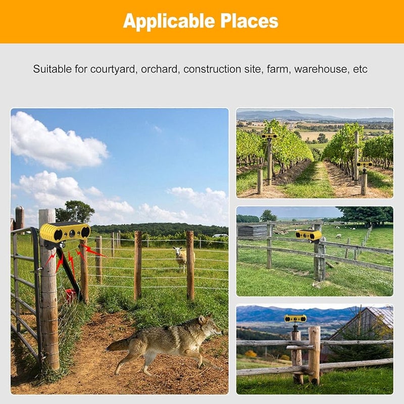 Solar Infrared Sound Light Alarm IP65 13 Modes 5V 130MA Solar Panel Farm Orchard Ranch Yard Security - Image 5