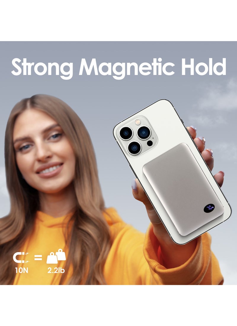 luminum - Ultra-Slim Magnetic Wireless Portable Power Bank with LCD Display 5000mAH,PD Fast Charging USB-C Battery Pack Compatible with Magsafe - Image 1