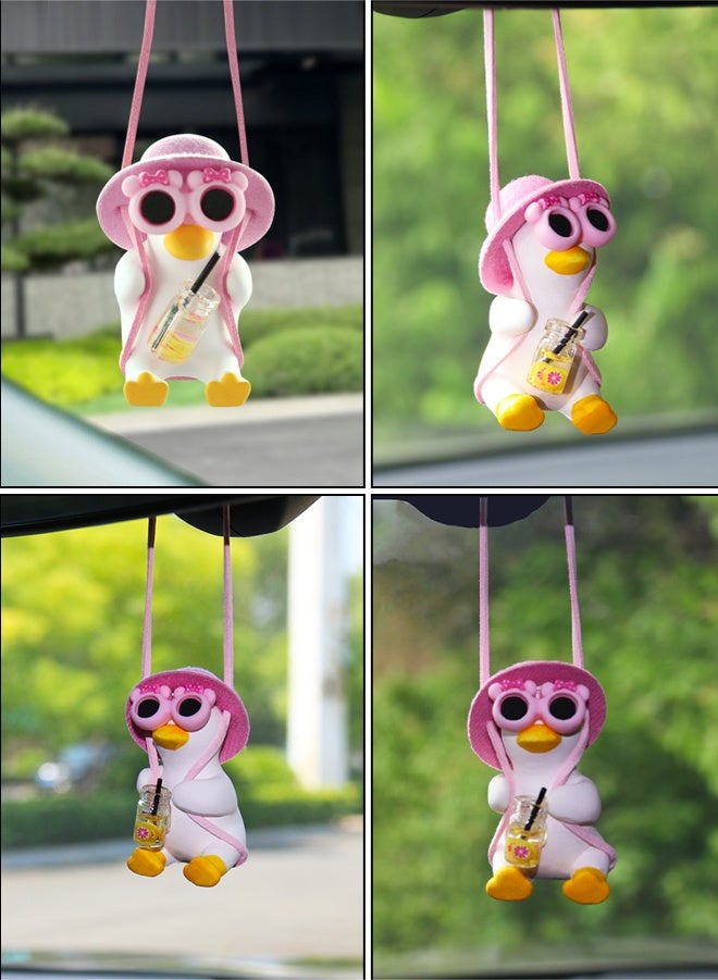 Razia Cute Swing Duck Car Hanging Ornament, Car Rearview Mirror Pendant, Car Interior Decor Accessories, Funny Swing Duck Auto Hanging Charm Gift for Car Decoration - Image 4